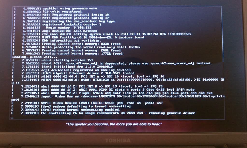 I burned backtrack 5 KDE 64 into a DVD to see if the USB was the problem, and I got the same error.