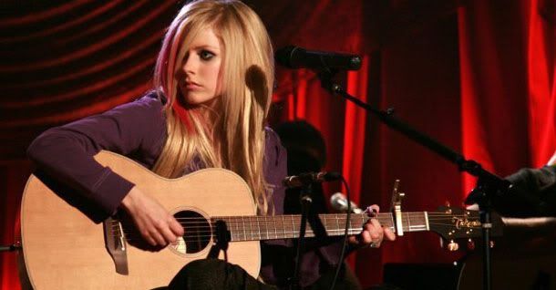 Avril Playing Guitar