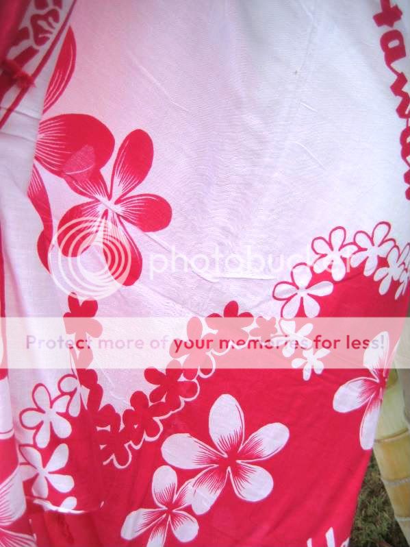 Sarong Pink/White Plumeria Hawaiian Luau Cruise Dress  
