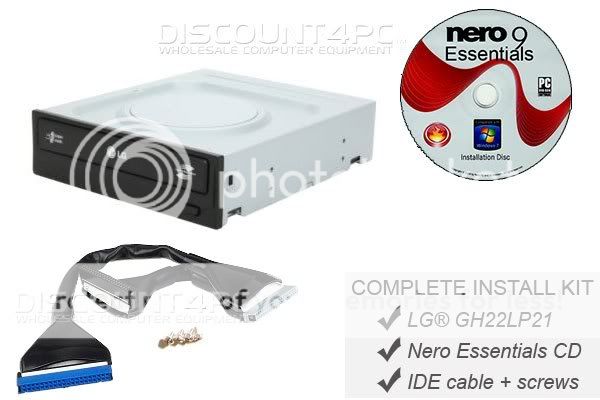 LIGHTSCRIBE DVD R RW BURNER with IDE CABLE and SOFTWARE  