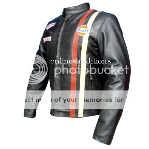 Steve McQueen Grand Prix Driver Leman Biker 100% Genuine Leather 