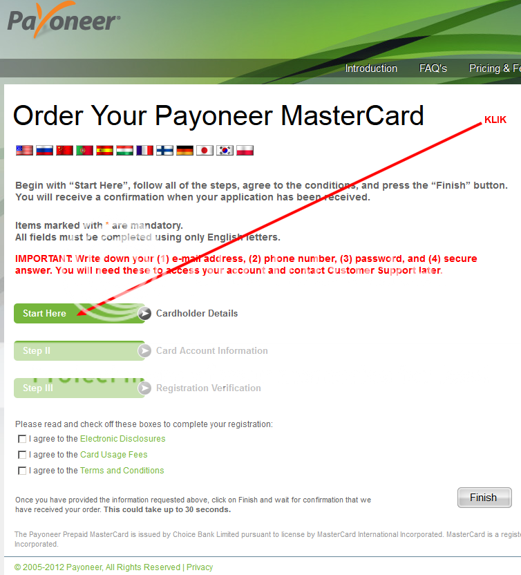 payoneer debit card